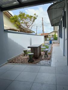 Bygningen som feriehuset ligger i