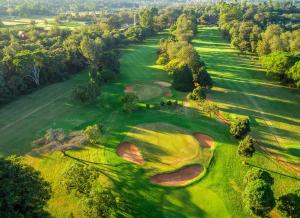 an aerial view of a golf course at Indovu Backpackers Hostel in Nairobi