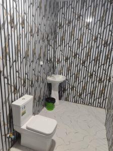 a bathroom with a toilet and a sink at ASR HOSTEl in Andizhan +7 photos