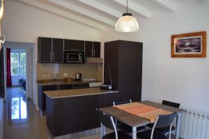 Virtuvė arba virtuvėlė apgyvendinimo įstaigoje Cabaña con costa de lago
