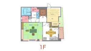 a drawing of a floor plan of a house at Clover House in Tokyo