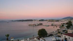 een uitzicht op een haven met boten in het water bij Mia Hill Suites in Bodrum City