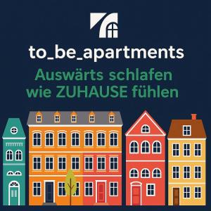 Eine Gruppe von Gebäuden mit der Aufschrift „Zu Wohnungen werden“ erwartet Kinder. in der Unterkunft Urban Exit Weiden West A93 in Weiden