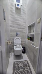 een kleine badkamer met toilet en wastafel bij Confort, propreté et tranquillité à Alger centre in Alger