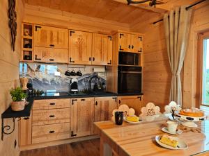 Kuchyň nebo kuchyňský kout v ubytování Domek z Sercem