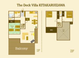 De plattegrond van The Deck Villa KitaKaruizawa
