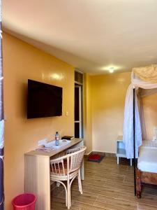 TV a/nebo společenská místnost v ubytování Sweet Lake Resort