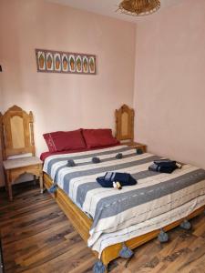 ein Schlafzimmer mit einem großen Bett in einem Zimmer in der Unterkunft le grand atlas in Mirleft + 9 Fotos