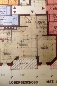 a drawing of a floor plan of a house at Apartment Chesa Blais by Interhome in Zuoz