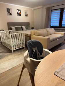 Khu vực ghế ngồi tại Ferienwohnung Krautfassblick