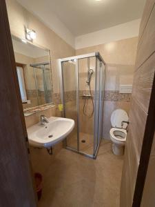 Koupelna v ubytování Rifugio Capanna Bill + 31 fotografií