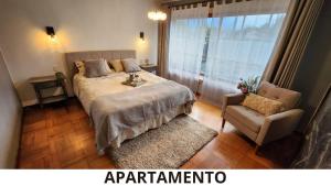 Ένα ή περισσότερα κρεβάτια σε δωμάτιο στο Cabañas Renova