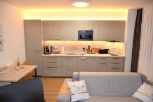 Kuchyň nebo kuchyňský kout v ubytování Apartmán Pohoda Trenčianske Teplice