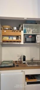 Kuchyň nebo kuchyňský kout v ubytování Studio cosy a 5mn du Kirchberg