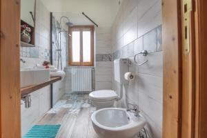 een badkamer met toilet en wastafel bij Rustic Italian House in Roccamorice