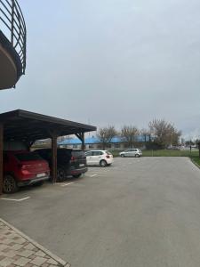 een parkeerplaats met auto's erin geparkeerd bij Apartman MARIA 3 in Kutina