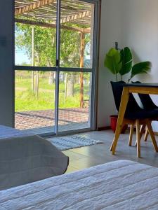 Zahrada ubytování Cabaña frente a las dunas, a 5 minutos de Mundo Marino y Termas Marinas