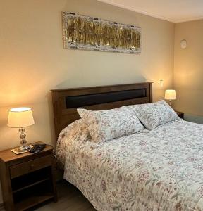 Postel nebo postele na pokoji v ubytování Departamento piscina y estacionamiento en condominio Villarrica