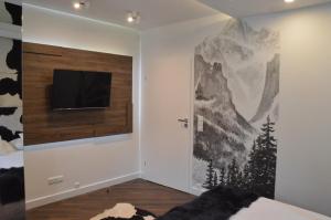 Televízia a/alebo spoločenská miestnosť v ubytovaní Apartament Silver - Stara Polana Spa