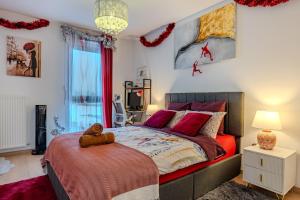 Postel nebo postele na pokoji v ubytování Alpine Arve Get'Away