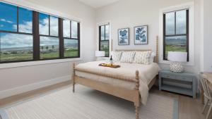 um quarto branco com uma cama e janelas em ❤PiH❤ Mauna Kea Magic ~ Private Pool Spa Detached Ohana Suite em Waimea mais 90 fotografias