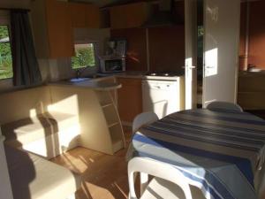 Nhà bếp/bếp nhỏ tại Mobil-home confortable avec terrasse à Bieuzy - API-1-52-1307