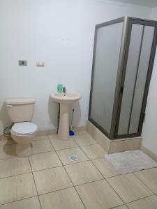 un bagno con un water e un lavandino di Nuestro rincón a Iquique