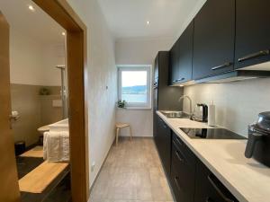 Kuchyň nebo kuchyňský kout v ubytování Lucy s Studio Apartment Kössen