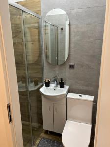 Phòng tắm tại Private Riverside Apartment Brno