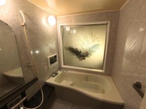 a bathroom with a sink and a toilet and a mirror at ヴァンヴェールアネックス in Kyoto +19 photos