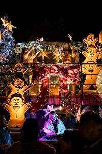a group of people watching a christmas light parade at Oksijen Zone Hotel & Spa - Full Board Plus in Uludag