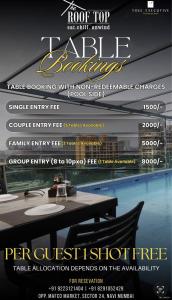 een flyer voor een hotelbanket met een tafel bij Yogi Executive, Navi Mumbai in Navi Mumbai