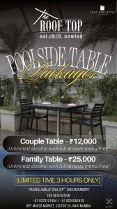 een flyer voor een terrastafel met bankje bij Yogi Executive, Navi Mumbai in Navi Mumbai