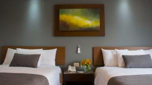 Postel nebo postele na pokoji v ubytování Eco Hotel Guadalajara Expo + 37 fotografií