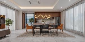 Rivendale في Ban Gaeng Cho: غرفة طعام مع طاولة وكراسي سوداء +21 صورة