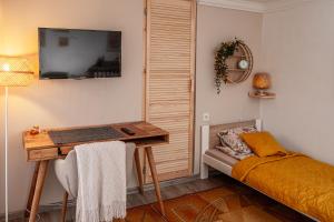 TV a/nebo společenská místnost v ubytování Agroturystyka oTuLisko - Piękny Ogród, Basen, Cisza, Zwiedzanie Atrakcji, Blisko Bałtów