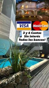 een advertentie in een tijdschrift voor een huis met zwembad bij Piedras Doradas Hotel y Spa in Valeria del Mar