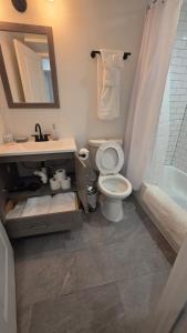 Koupelna v ubytování Modern Cozy 1BR Escape in Petworth DC Near Metro + 17 fotografií