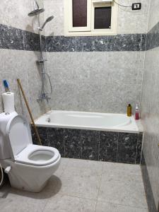 een badkamer met toilet en ligbad bij Sunrise in Abu Simbel +17 foto's