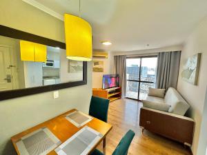 Nhà bếp/bếp nhỏ tại Flat 02 Quartos Long Stay Alvorada Vila Olímpia