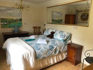 Postel nebo postele na pokoji v ubytování Stables, 2 bed, Private Eco House, Dartmoor