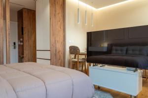 Et tv og/eller underholdning på Luxury Couple Apartments with Balcony