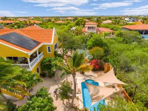 an aerial view of a house with solar panels on it at Maravia Bonaire in Kralendijk