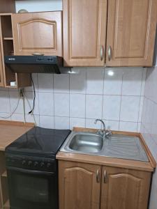 a kitchen with a sink and a stove at Квартира Шевченка in Lutsk +4 photos