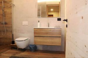 Et badeværelse på Ciesa Le Crepedele - Miniappartamento Zirum