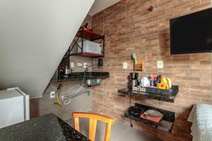 Køkken eller tekøkken på Estúdio com ar condicionado próximo ao centro e UDESC CEFID