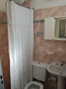 een badkamer met toilet en wastafel bij Monoambiente de Popa in Victoria