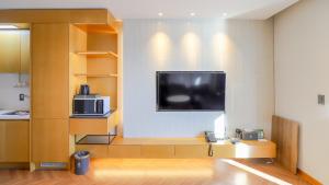 Køkken eller tekøkken på 오리엔 속초 호텔