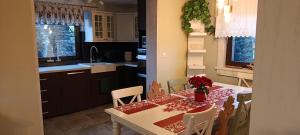 Kuchyň nebo kuchyňský kout v ubytování Dom Górski Klimat-Willa 160 m2 z wewnętrzną sauną fińską, zniżki do Term Gorący Potok