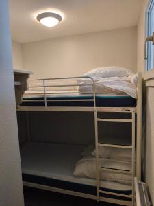 Etagenbett in einem hellen Zimmer in der Unterkunft Studio Grand Balcon Montagne Ski et Randos in Luz-Saint-Sauveur